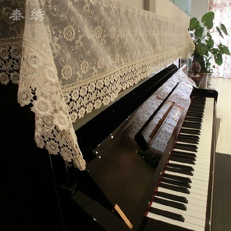 ο    ̽ ǾƳ  Ŀ   ǾƳ  ڼ ũ ǾƳ Ŀ /The new high-end European lace piano dust cover Rural high-grade piano wipes Yarn embroid